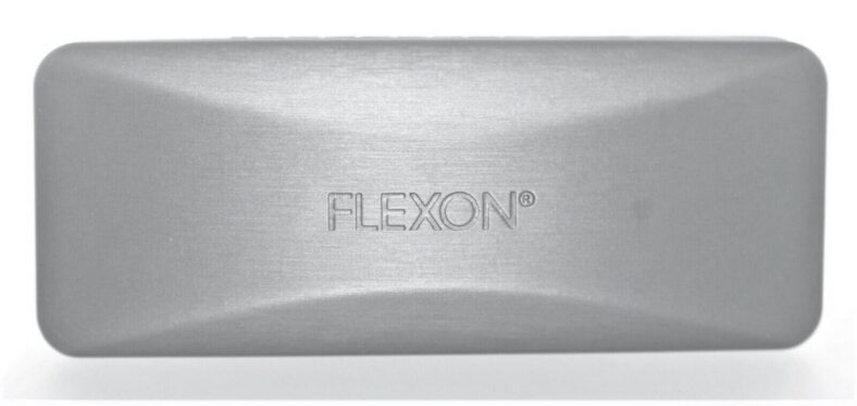 Flexon silver eyeglasses case.