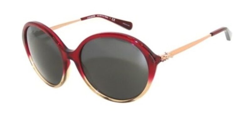 Red and gold round sunglasses.