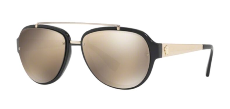 Black and gold aviator sunglasses.