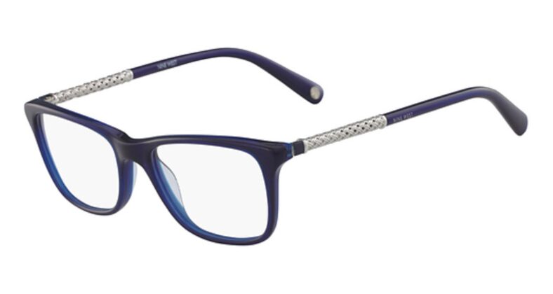 Dark blue Anne Klein eyeglasses.