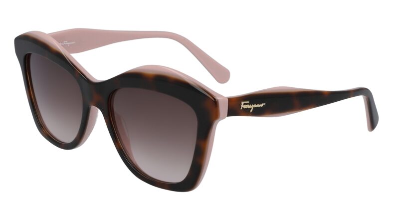 Salvatore Ferragamo tortoiseshell sunglasses.