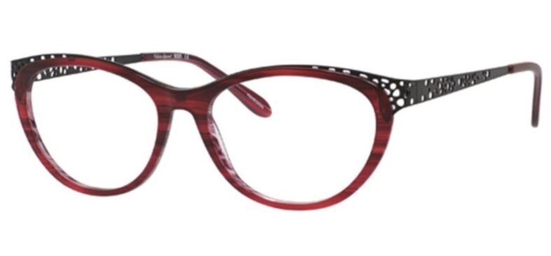 Valerie Spencer Eyeglasses 9331 Color Burgundy/BLK Size 52-16-140 - Image 3