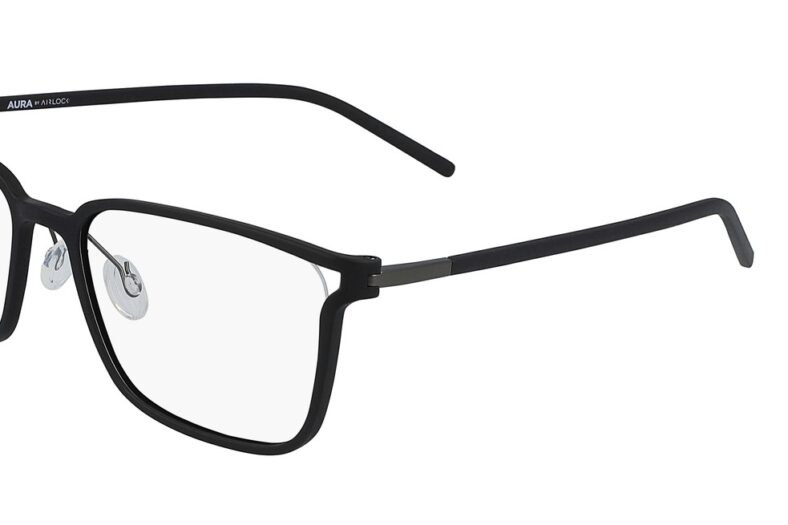 Black rectangular eyeglasses, Aura Airlock.