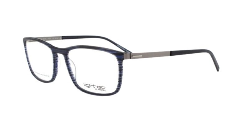 Blue and grey Lighttec eyeglasses.