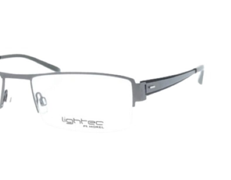 Gray metal frame eyeglasses, Lighttec by Morel.