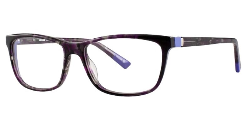 Purple and black eyeglasses frame.