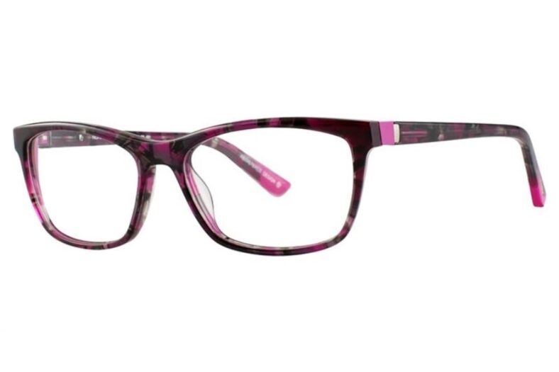 Purple and pink eyeglasses frame.