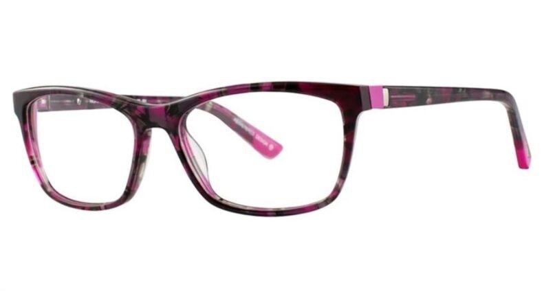 Purple and pink eyeglasses frame.