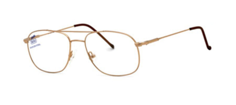 Gold aviator eyeglasses frame.