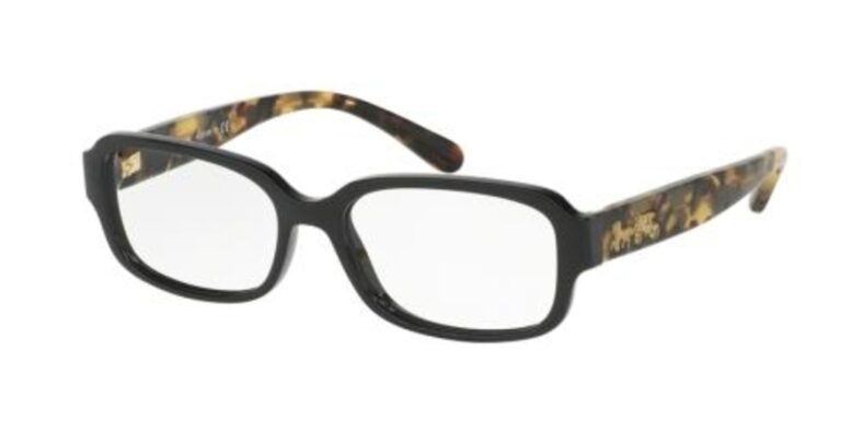 Black and tortoise shell eyeglasses.