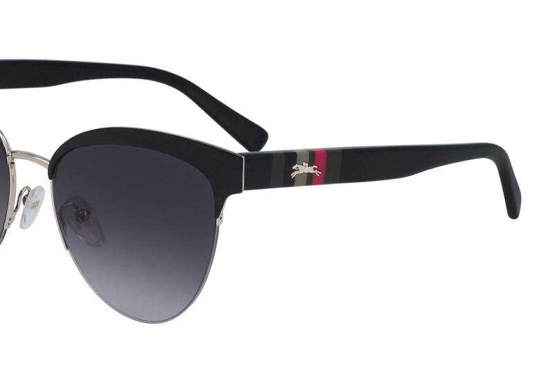 Black sunglasses with gray gradient lenses.