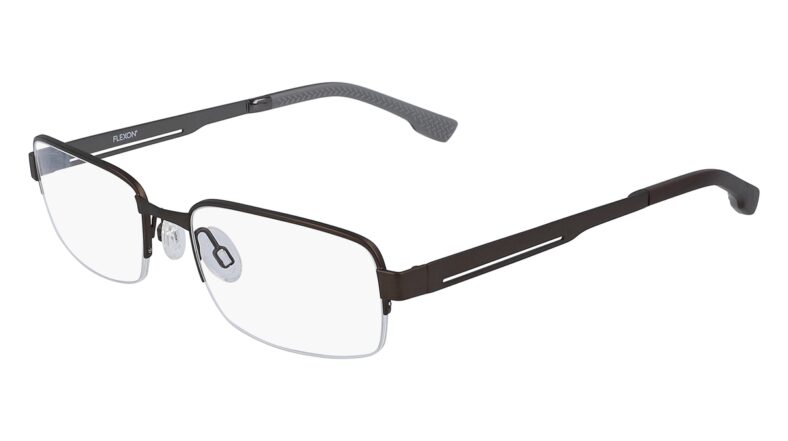 Flexon eyeglasses, dark brown frame.