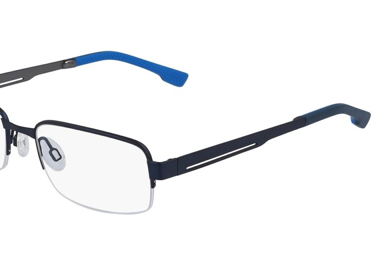 Here's an alt tag for the image: Stylish blue and black glasses.