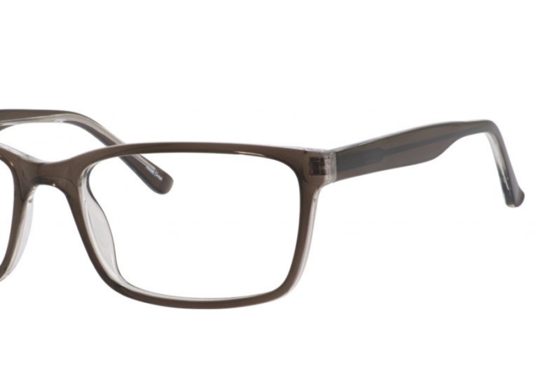 Brown rectangular eyeglasses frame.