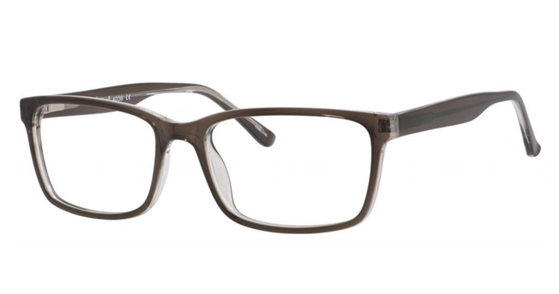 Brown rectangular eyeglasses frame.