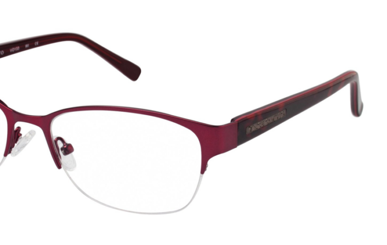 Red and tortoiseshell eyeglasses frame.