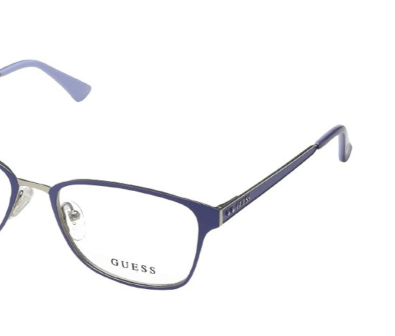 Purple Guess eyeglasses frame.