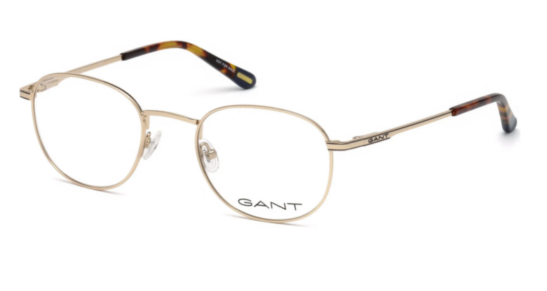 Gold Gant eyeglasses, round frames.