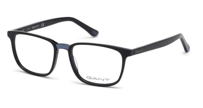 Black Gant eyeglasses, square frame.