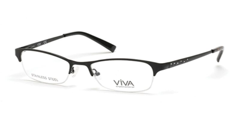 Viva Eyeglasses VV4507/V Color 002 Black Matte Size 51-18-135