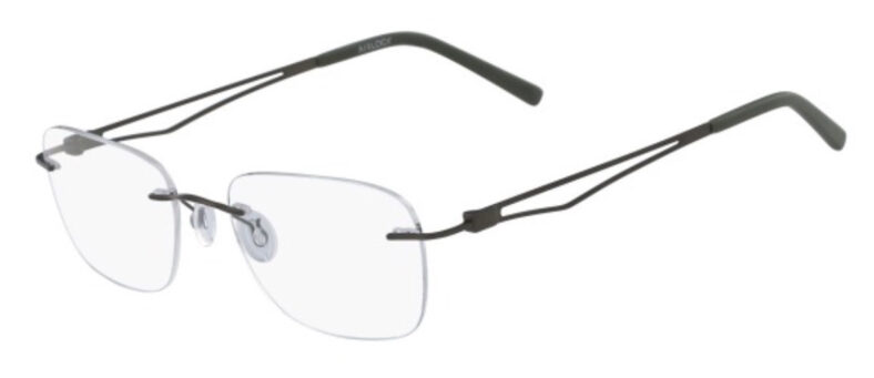 Sleek rimless eyeglasses frame.