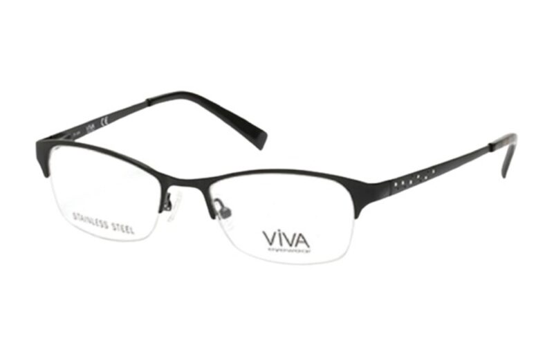 Viva Eyeglasses VV4507/V Color 002 Black Matte Size 51-18-135 - Image 3