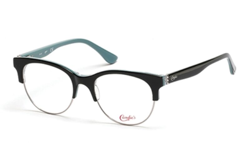 Black and teal Candies eyeglasses.